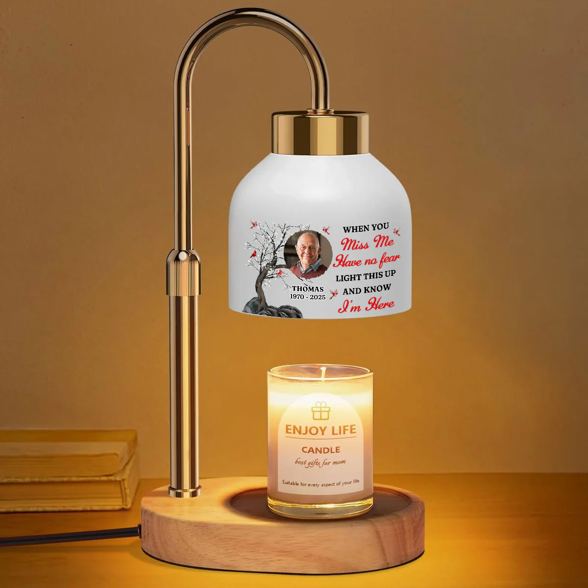 When You Miss Me Have No Fear - Personalized Custom Candle Warmer Lamp - Image 2