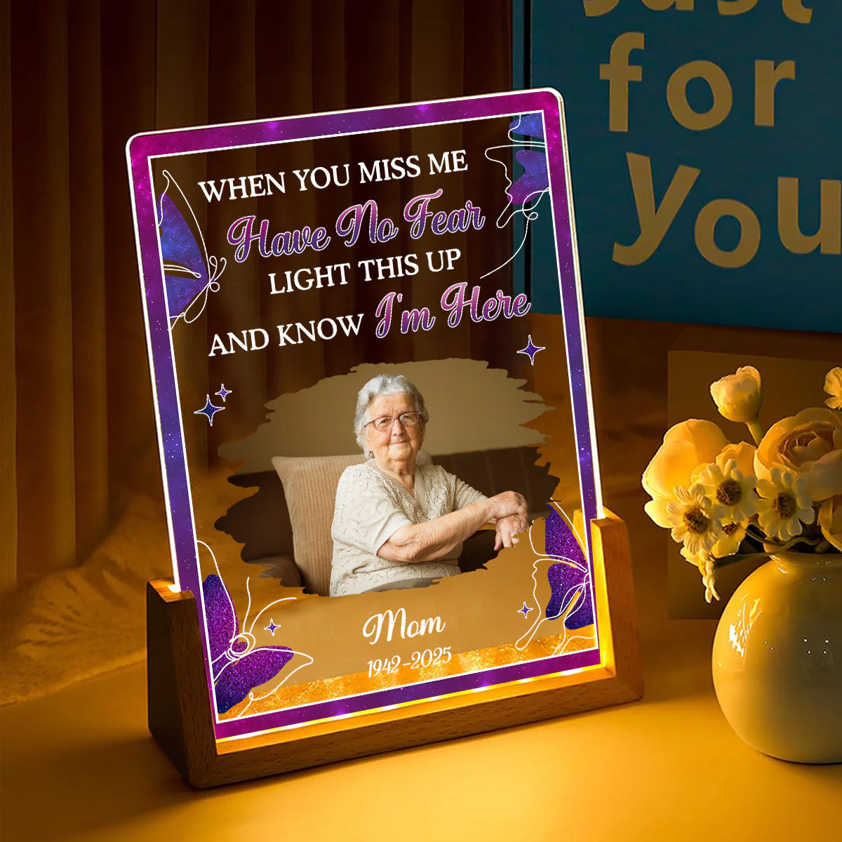 When You Miss Me - Personalized Custom Plaque With Walnut Base - Image 2