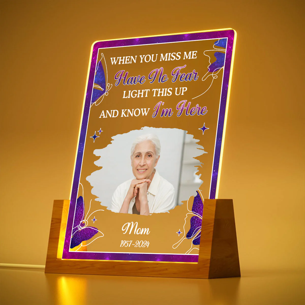 When You Miss Me - Personalized Custom Plaque With Walnut Base - Image 3