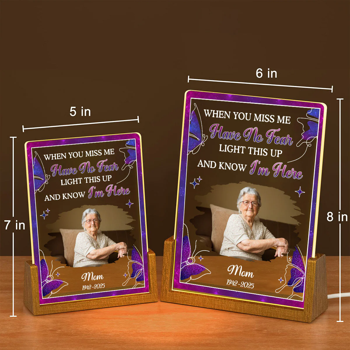 When You Miss Me - Personalized Custom Plaque With Walnut Base - Image 4