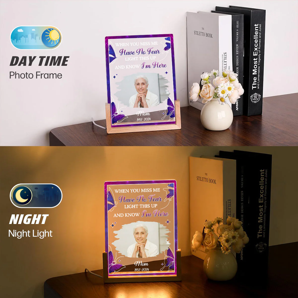 When You Miss Me - Personalized Custom Plaque With Walnut Base - Image 5