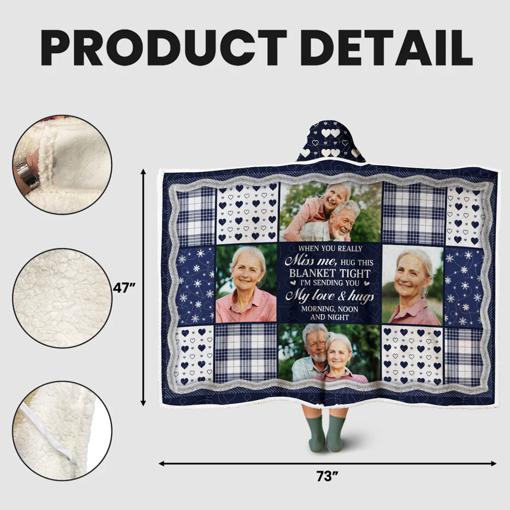 When You Really Miss Me - Personalized Custom Hooded Blanket - Image 5