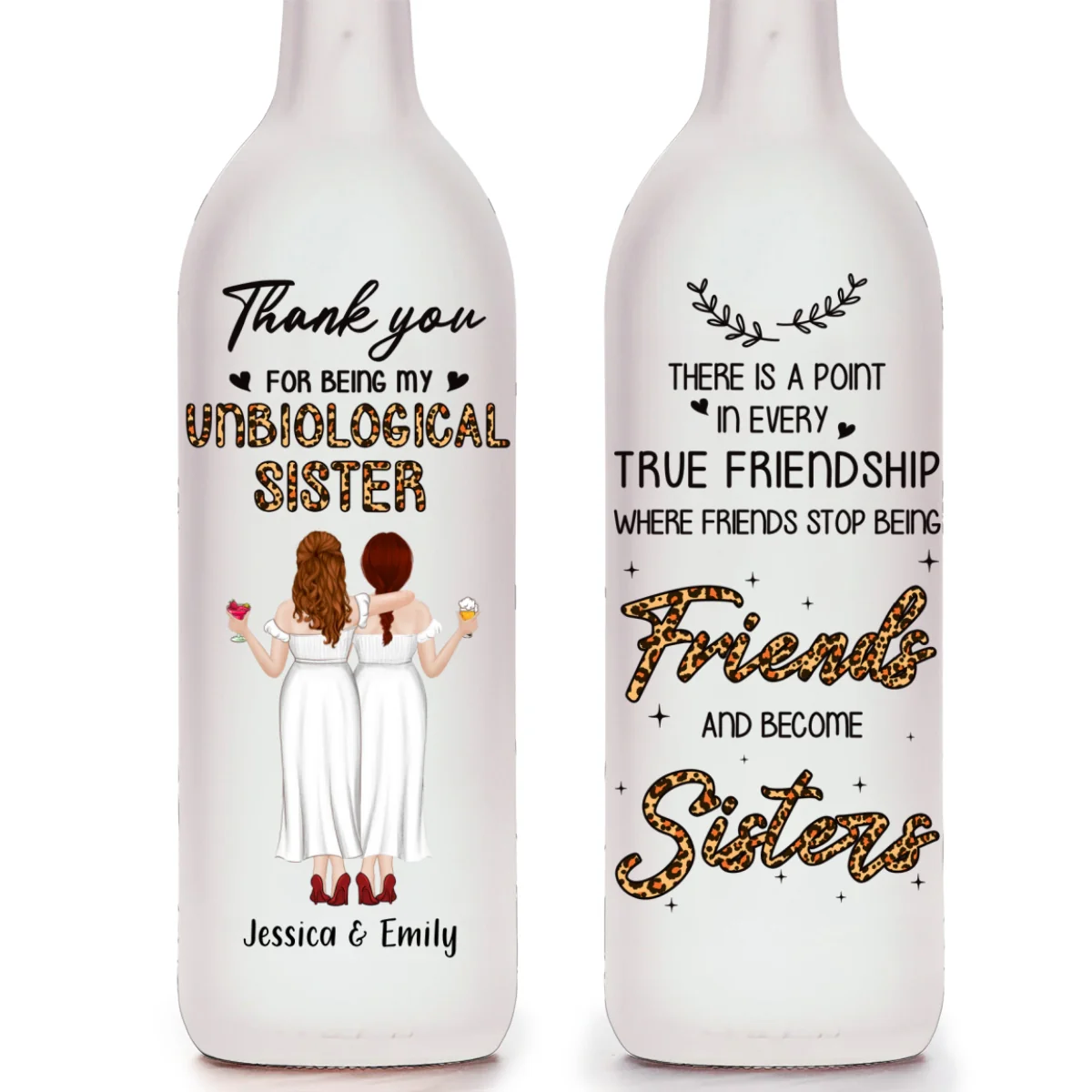 Where Friends Stop Being Friends And Become Sisters - Personalized Custom Bottle Lamp - Image 6