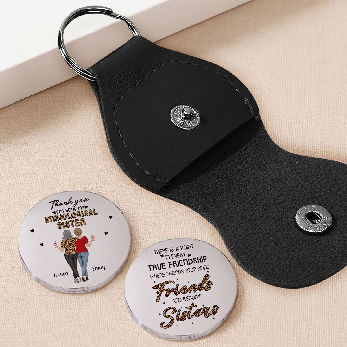 Where Friends Stop Being Friends And Become Sisters - Personalized Custom Pocket Hug - Image 2