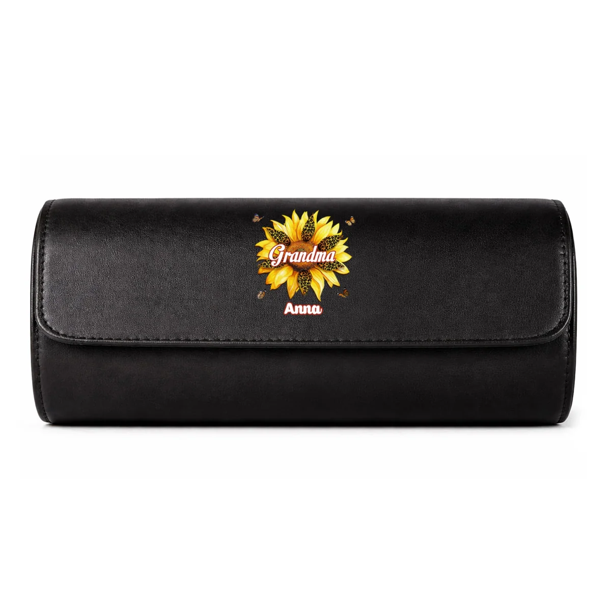Where Grandma Sunflower Blooms - Personalized Custom Leather Watch Case - Image 12