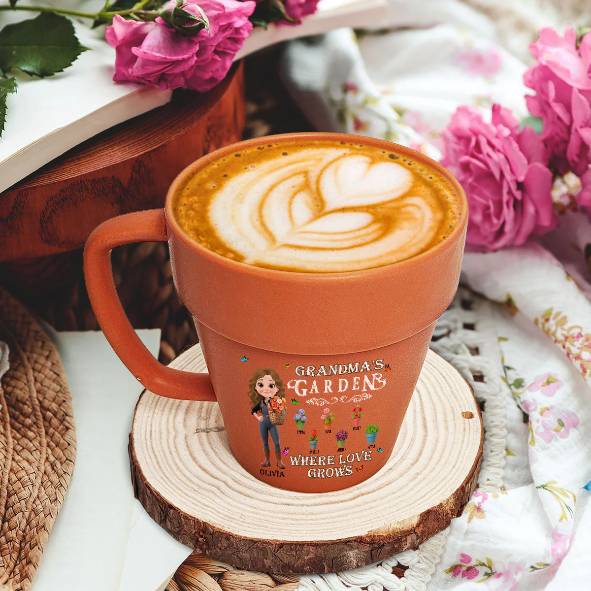 Where Love Grows - Personalized Custom Plant Pot Mug - Image 2