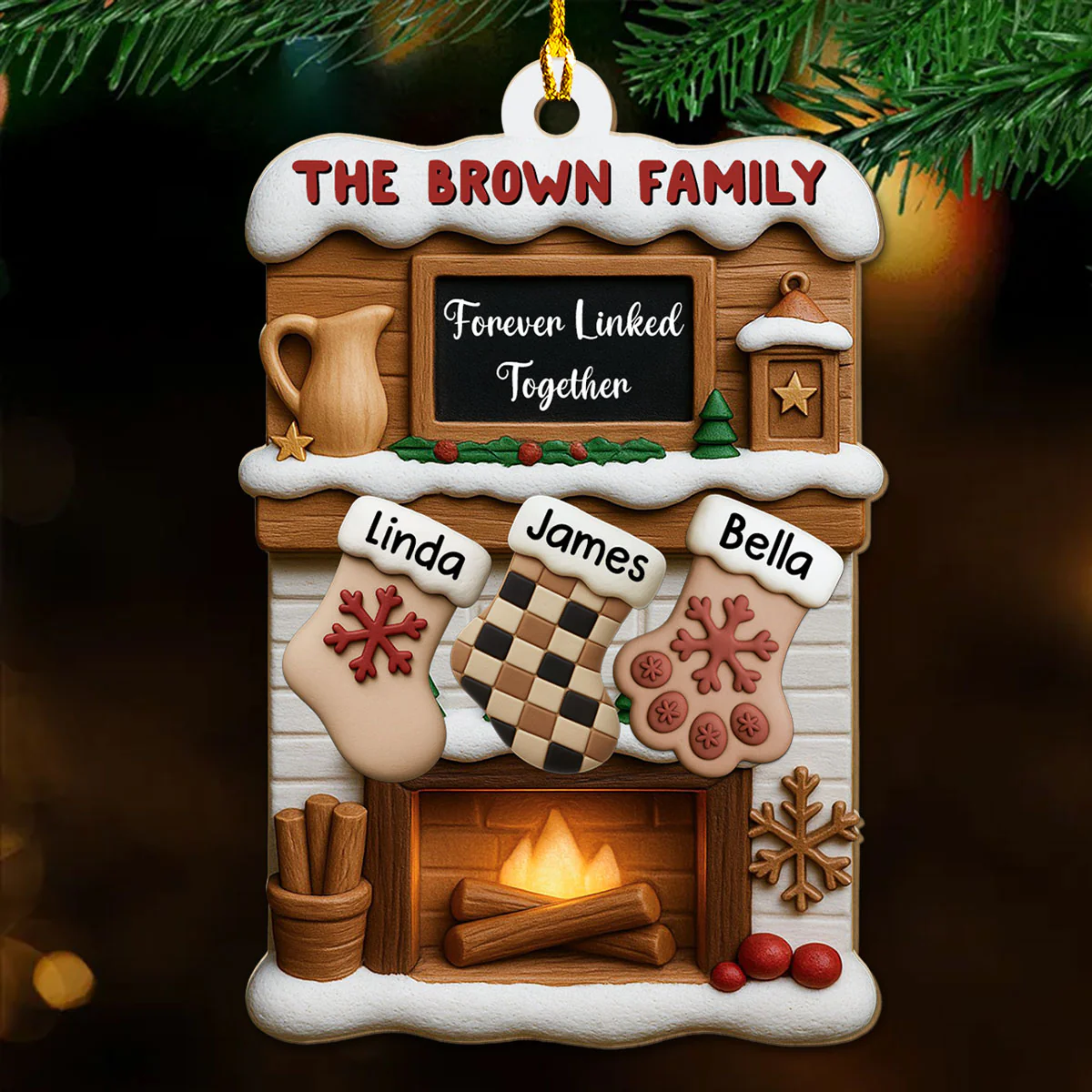 Where Love Holds Us Close - Personalized Custom 3D Effect Wood Ornament - Image 2