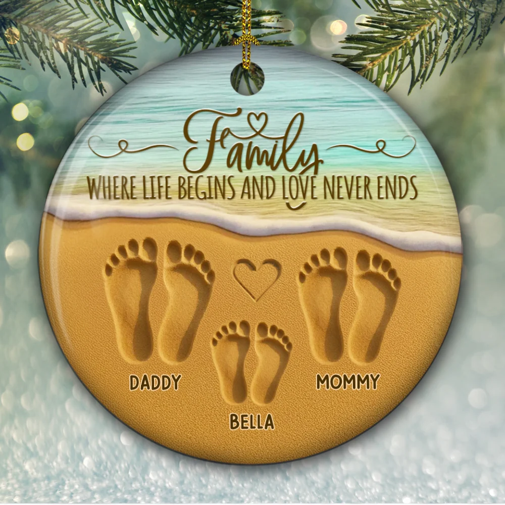 Where Love Never Ends - Personalized Custom Ceramic Ornament - Image 5