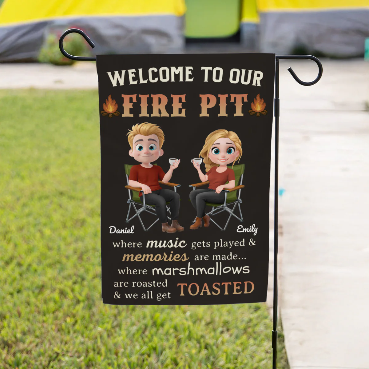 Where Marshmallows Meet Good Times - Personalized Custom Flag - Image 4