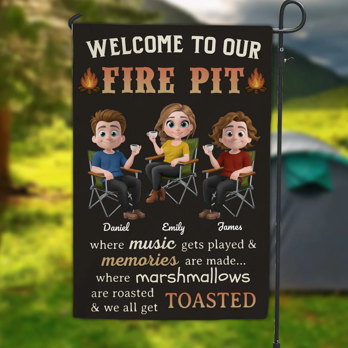 Where Marshmallows Meet Good Times - Personalized Custom Flag - Image 5