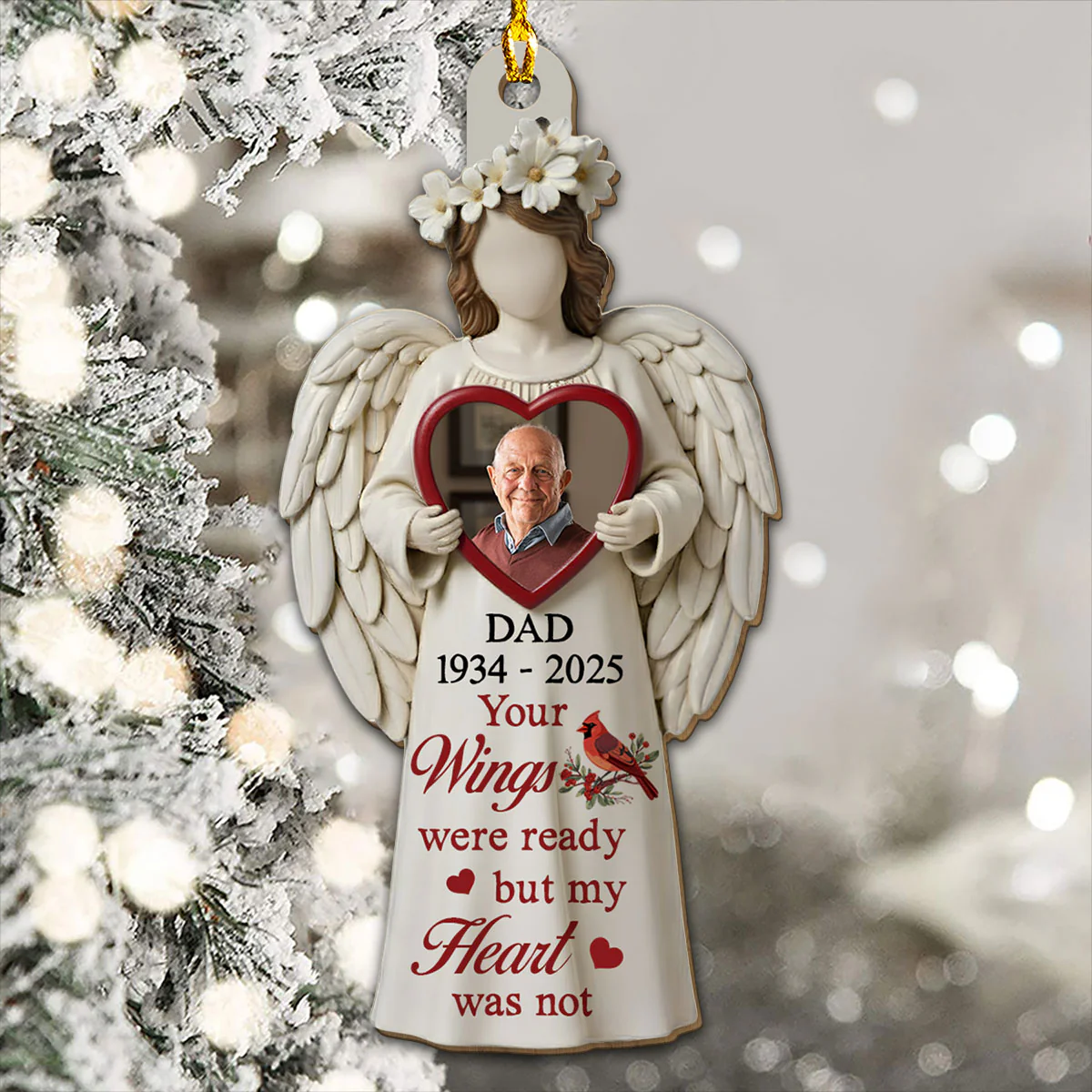 Where Memories Still Whisper - Personalized Custom 3D Effect Wood Ornament - Image 5