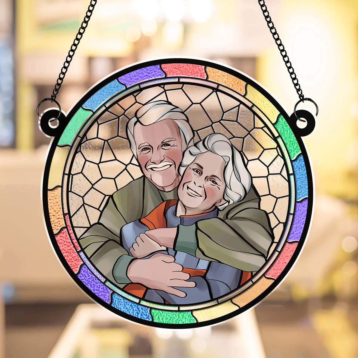 Where There Is Love There Is Life - Personalized Custom 1 Layer Suncatcher - Image 3