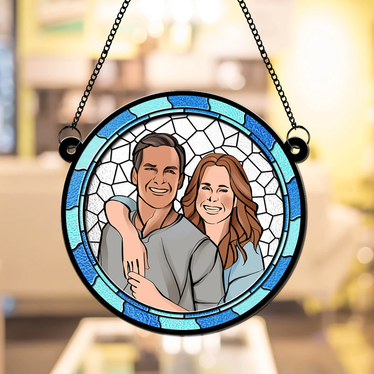 Where There Is Love There Is Life - Personalized Custom Suncatcher - Image 3