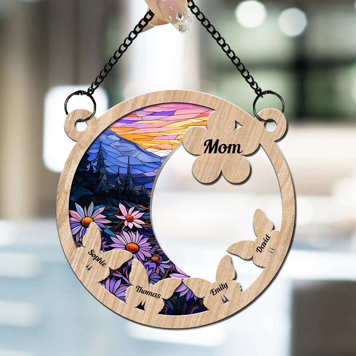 Whispers Of Butterflies And Flowers - Personalized Custom Suncatcher - Image 2