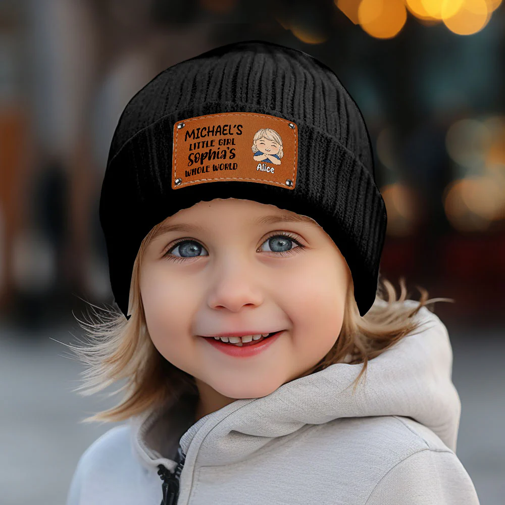 Whole World Of Daddy And Mama - Personalized Custom Beanie - Image 4