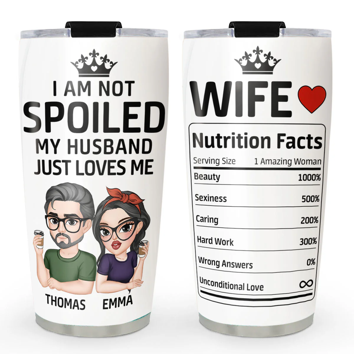 Wife Nutrition Facts - Personalized Custom Tumbler