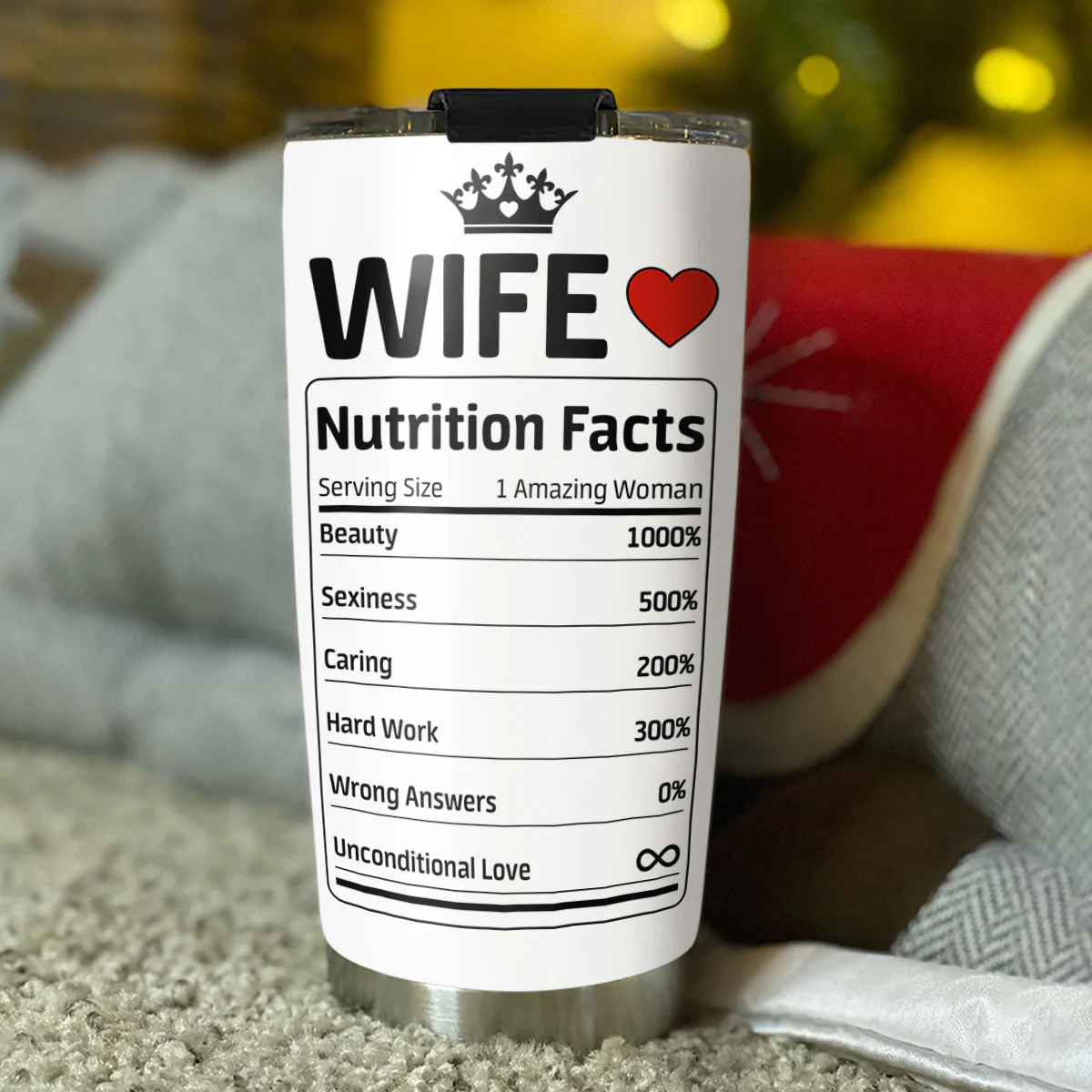Wife Nutrition Facts - Personalized Custom Tumbler - Image 3