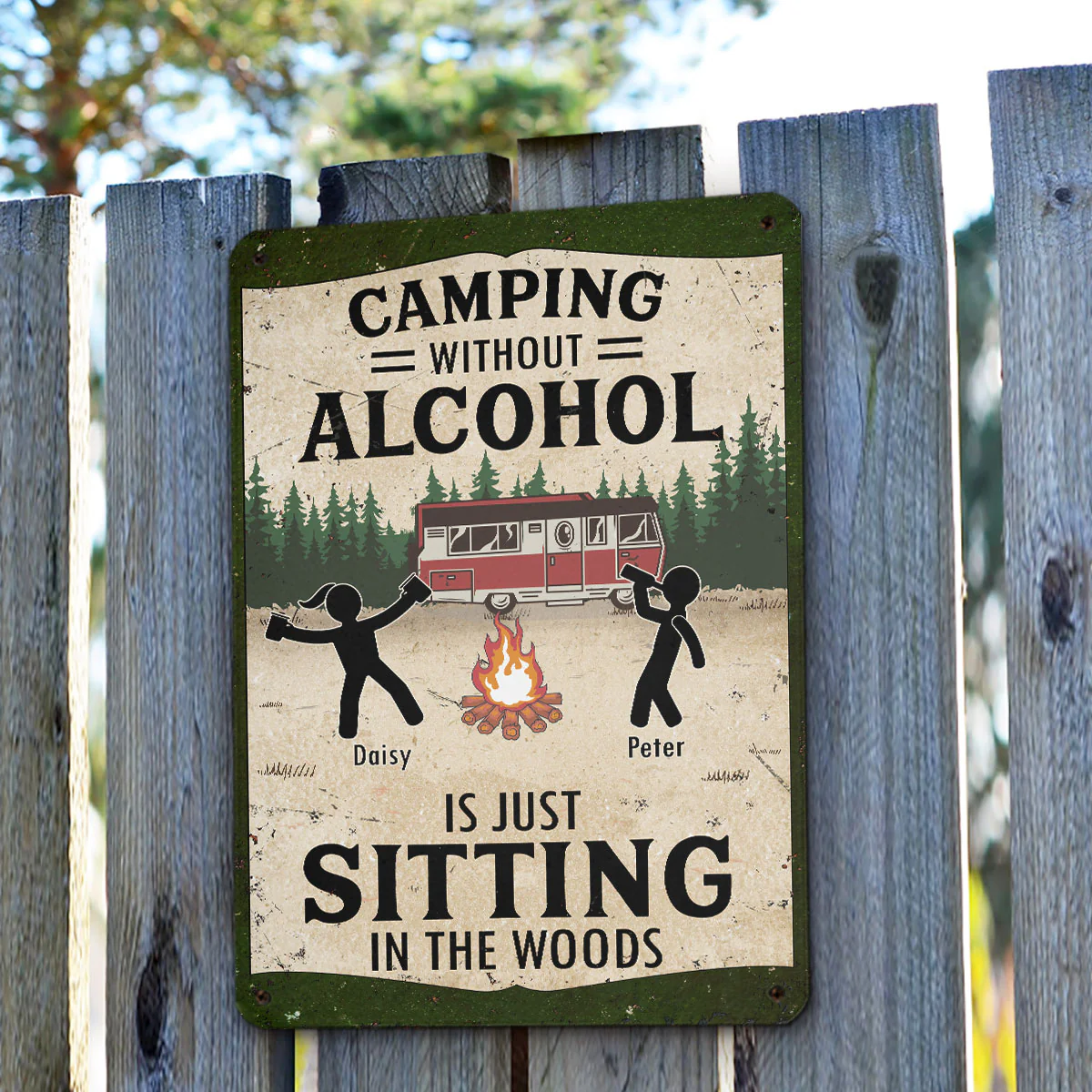 Wilderness Is Better With Whiskey - Personalized Custom Metal Sign - Image 2