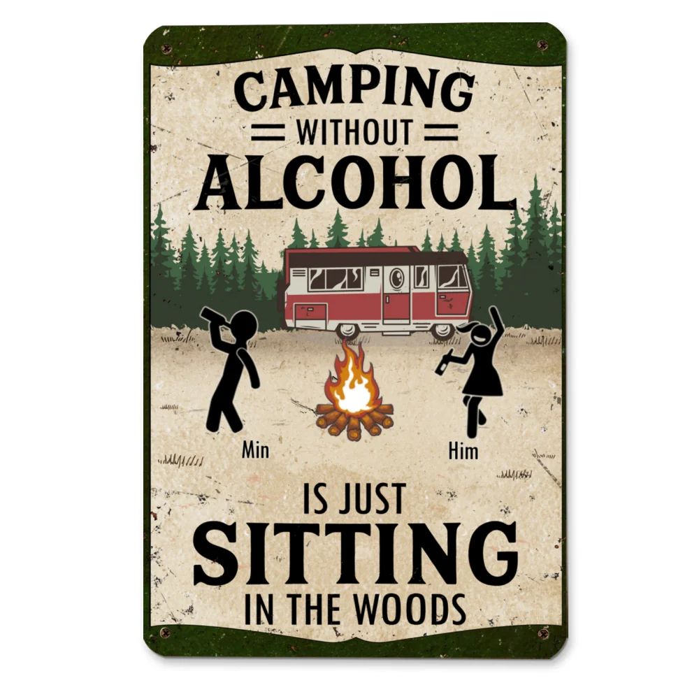 Wilderness Is Better With Whiskey - Personalized Custom Metal Sign - Image 5