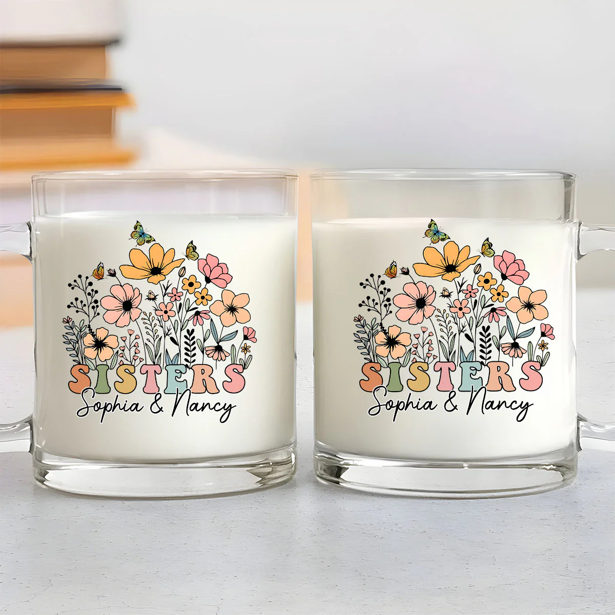 Wildflower - Personalized Custom Glass Mug - Image 3
