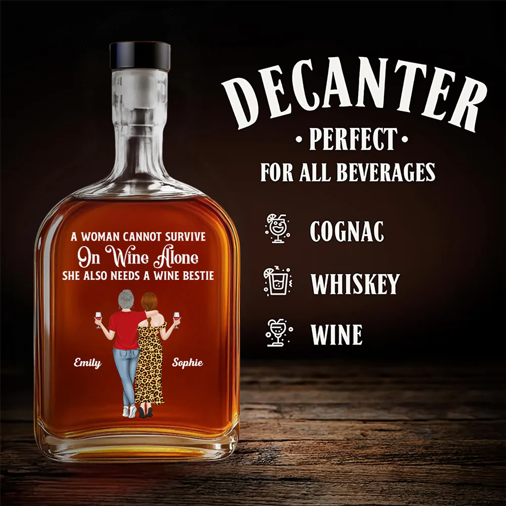 Wine Besties - Personalized Custom Spirits Decanter - Image 4