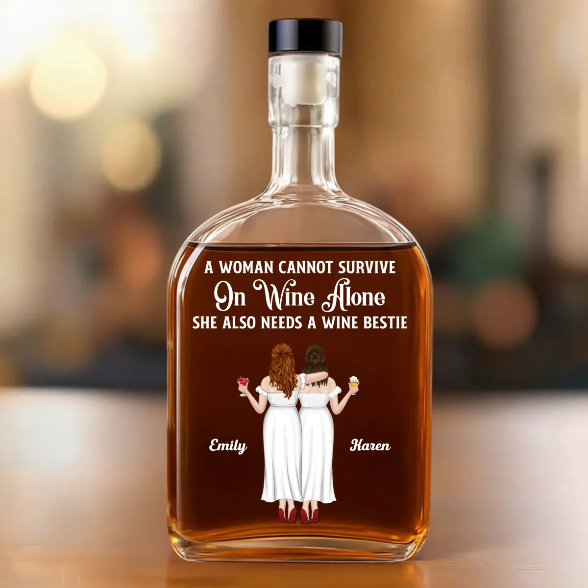 Wine Besties - Personalized Custom Spirits Decanter - Image 6