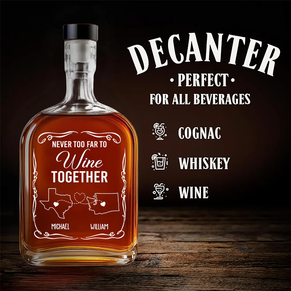 Wine Together - Personalized Custom Spirits Decanter - Image 4