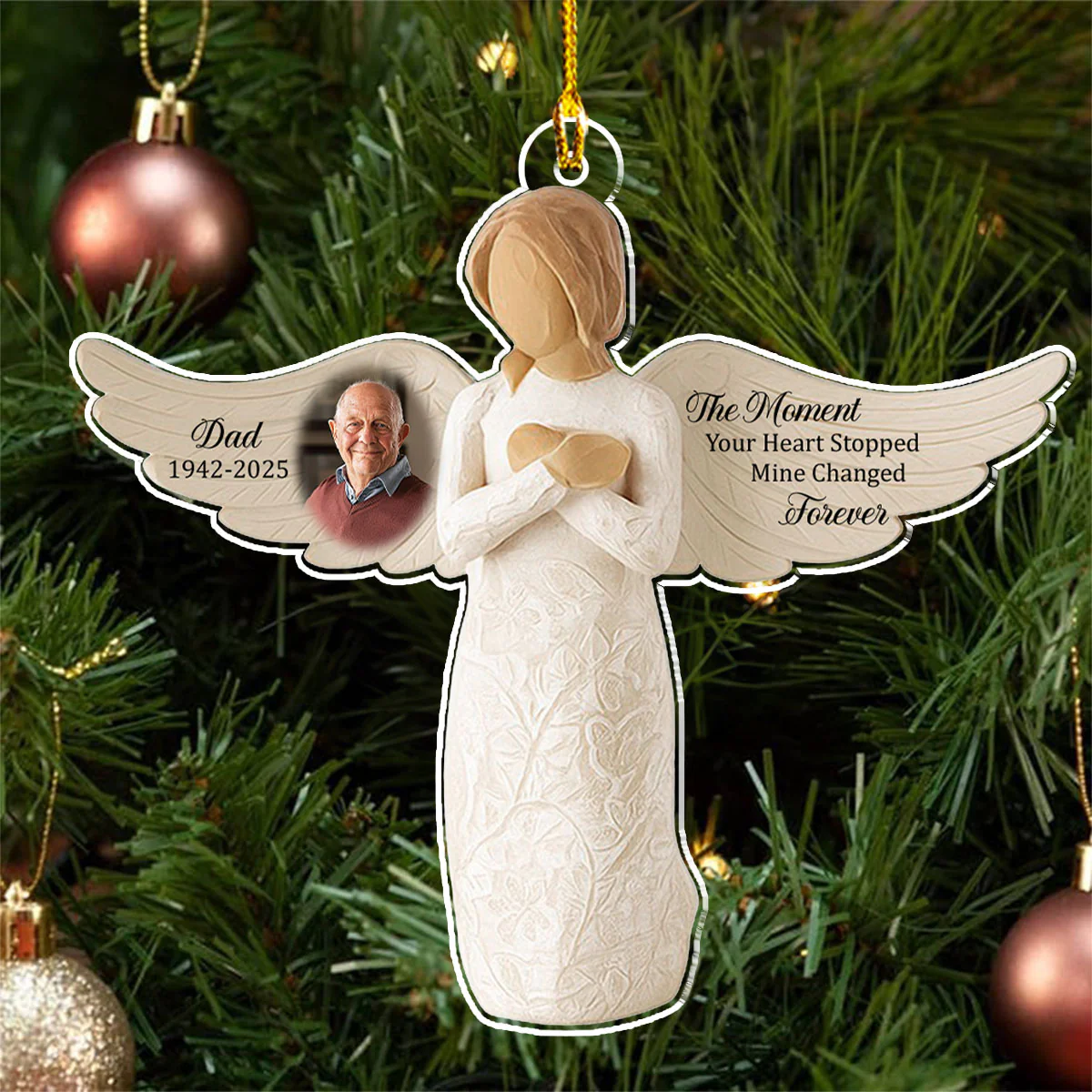 Wings Of Remembrance - Personalized Custom Acrylic Ornament - Image 3