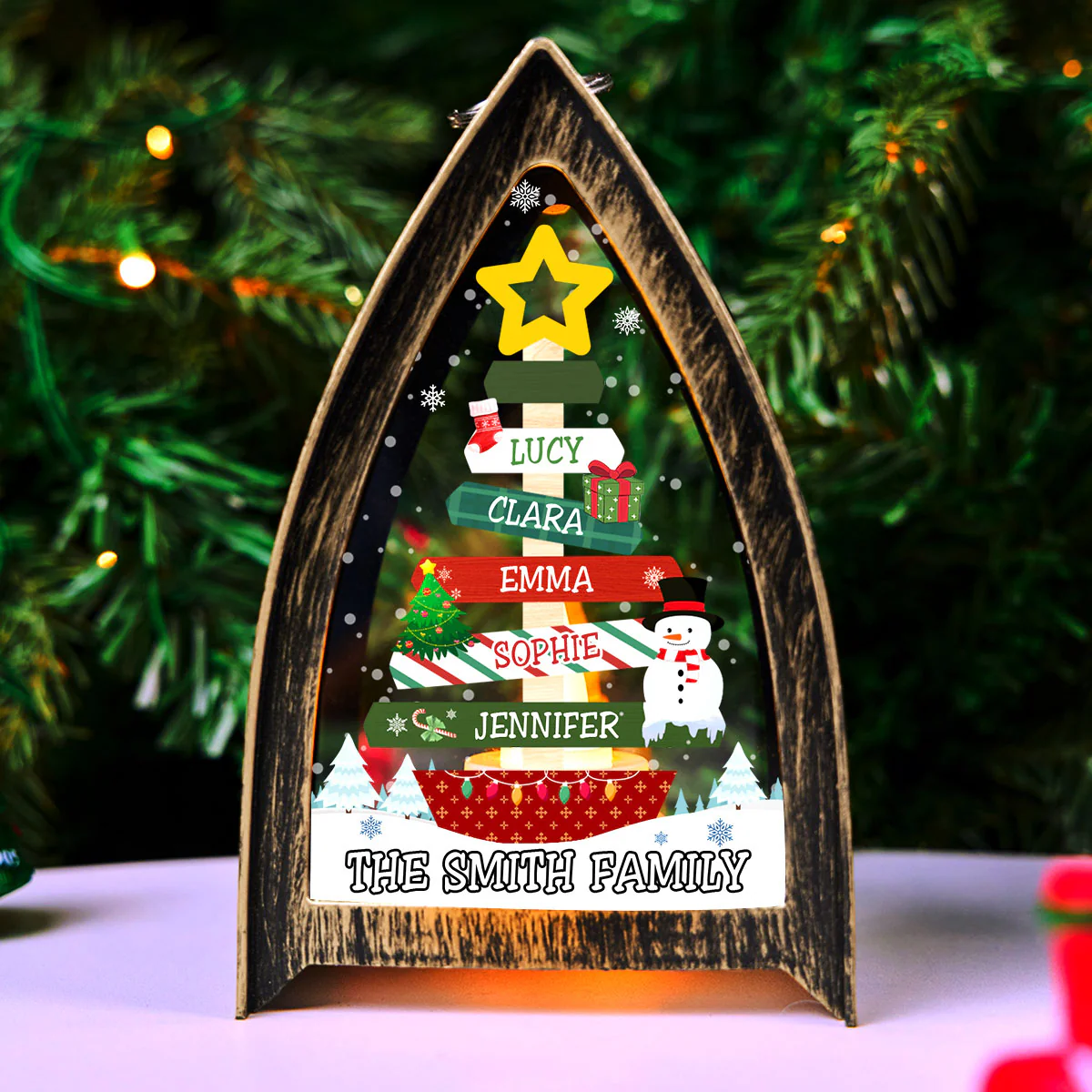 Winter Tree Names - Personalized Custom Table Lantern
