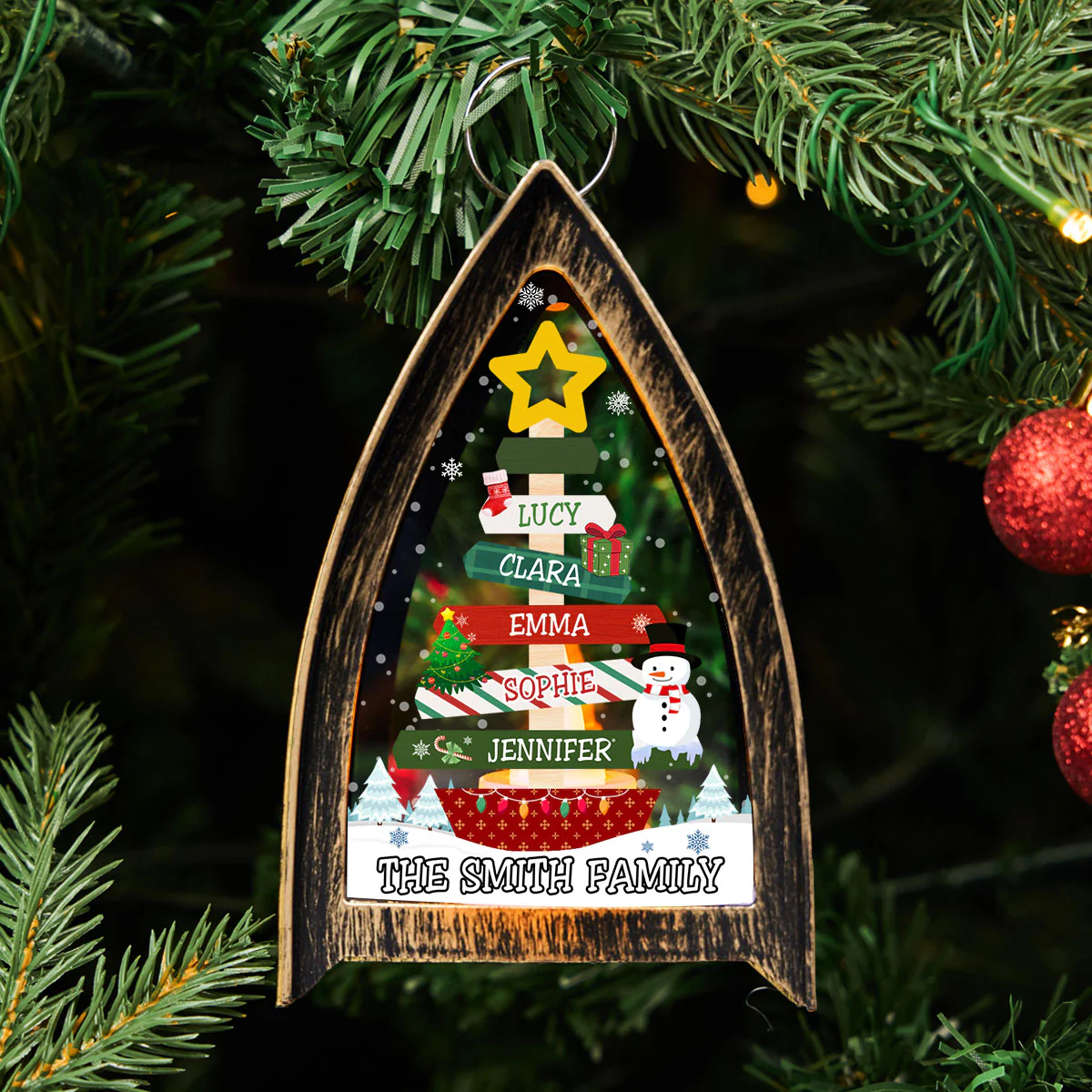 Winter Tree Names - Personalized Custom Table Lantern - Image 2