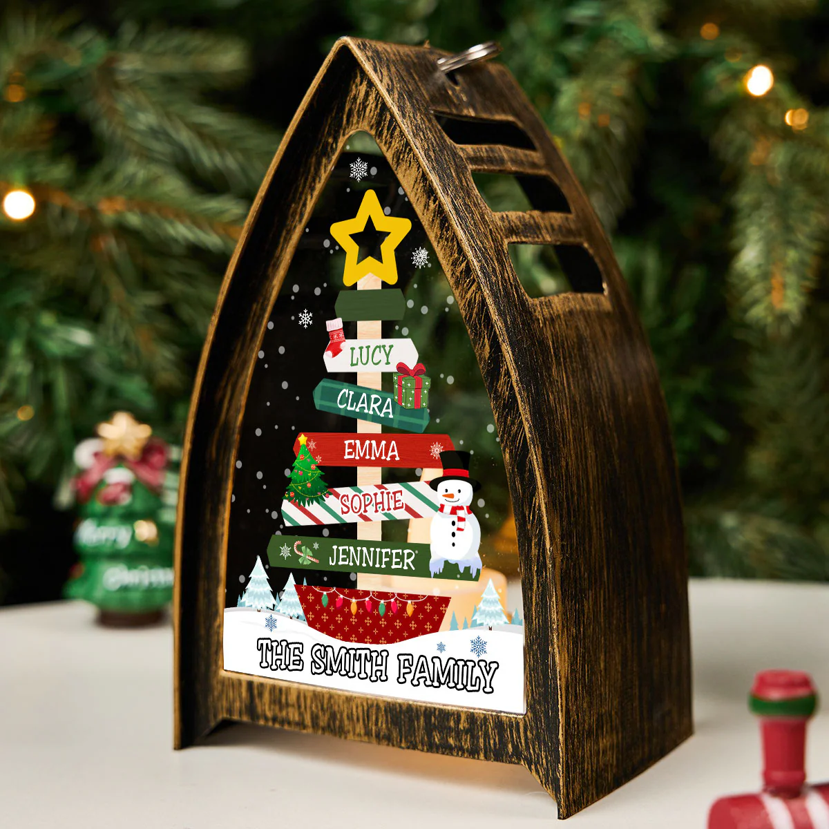 Winter Tree Names - Personalized Custom Table Lantern - Image 3