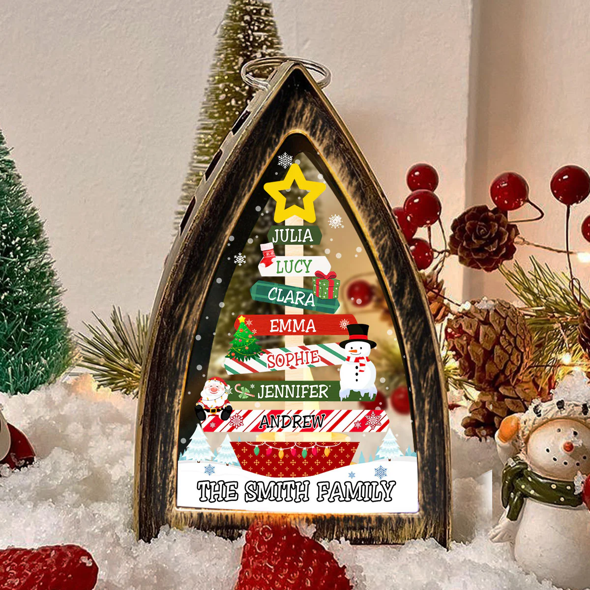Winter Tree Names - Personalized Custom Table Lantern - Image 4