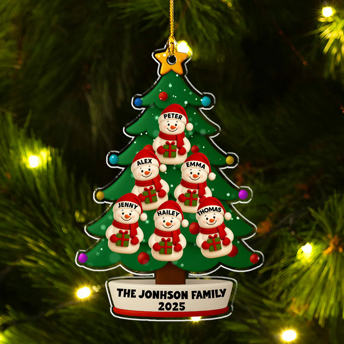 Winter Wishes Tree 2025 - Personalized Custom Acrylic Ornament - Image 3
