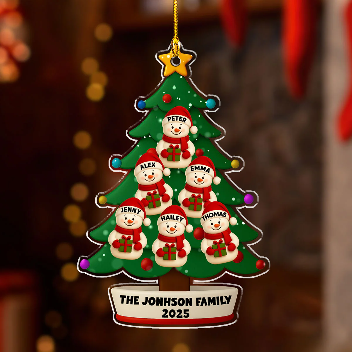 Winter Wishes Tree 2025 - Personalized Custom Acrylic Ornament - Image 4