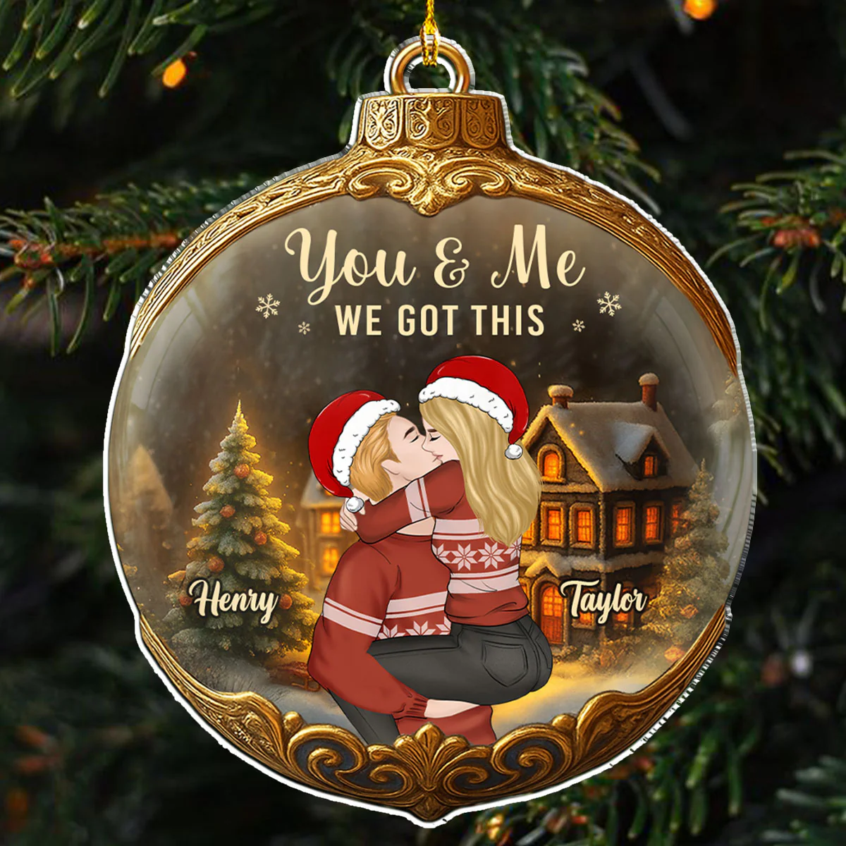 Winter Wonderland And Love - Personalized Custom Acrylic Ornament - Image 4