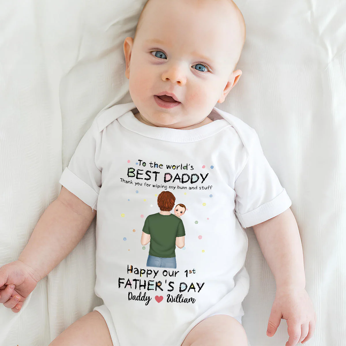 Wiping My Bum Version 2 - Personalized Custom Baby Onesie - Image 2
