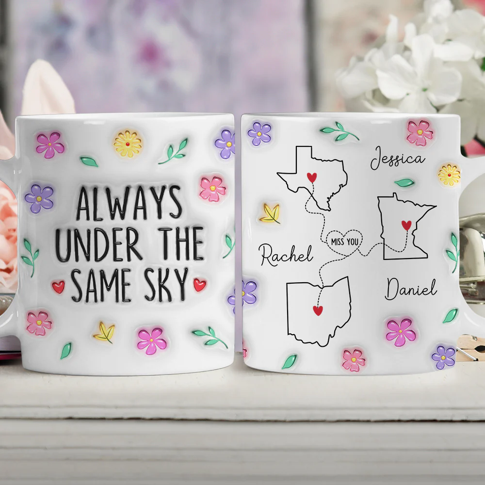 Wish We Under The Same Sky - Personalized Custom 3D Inflated Effect Mug - Image 2