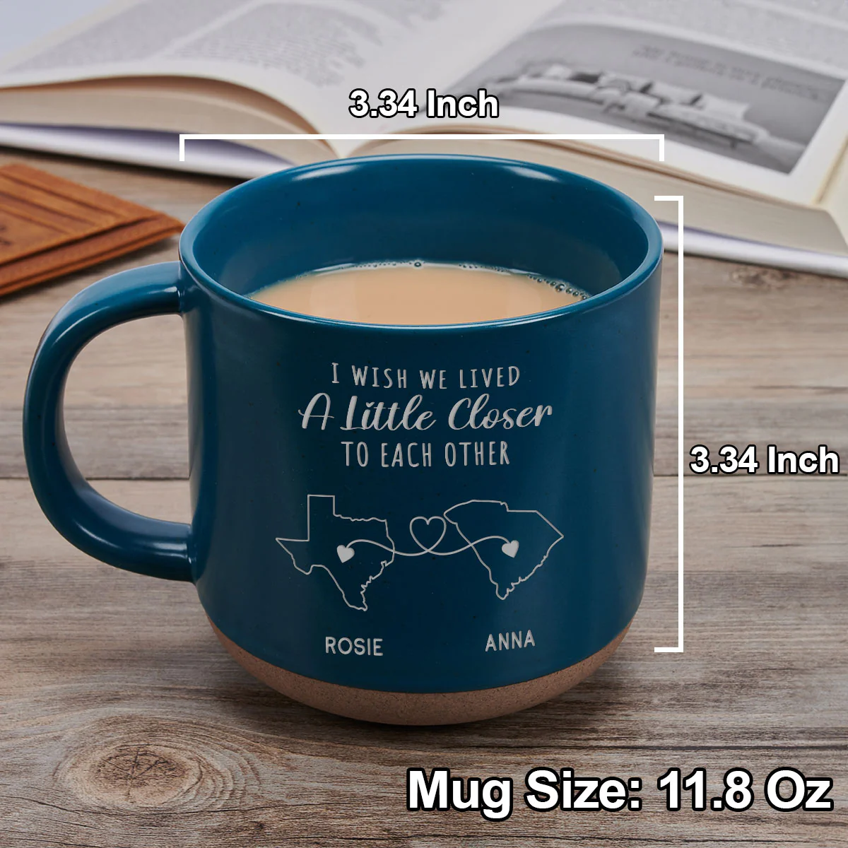 Wish We Were Neighbors - Personalized Custom Engraved Pottery Mug - Image 3