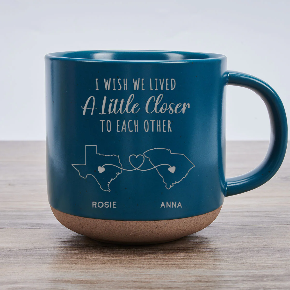 Wish We Were Neighbors - Personalized Custom Engraved Pottery Mug - Image 4