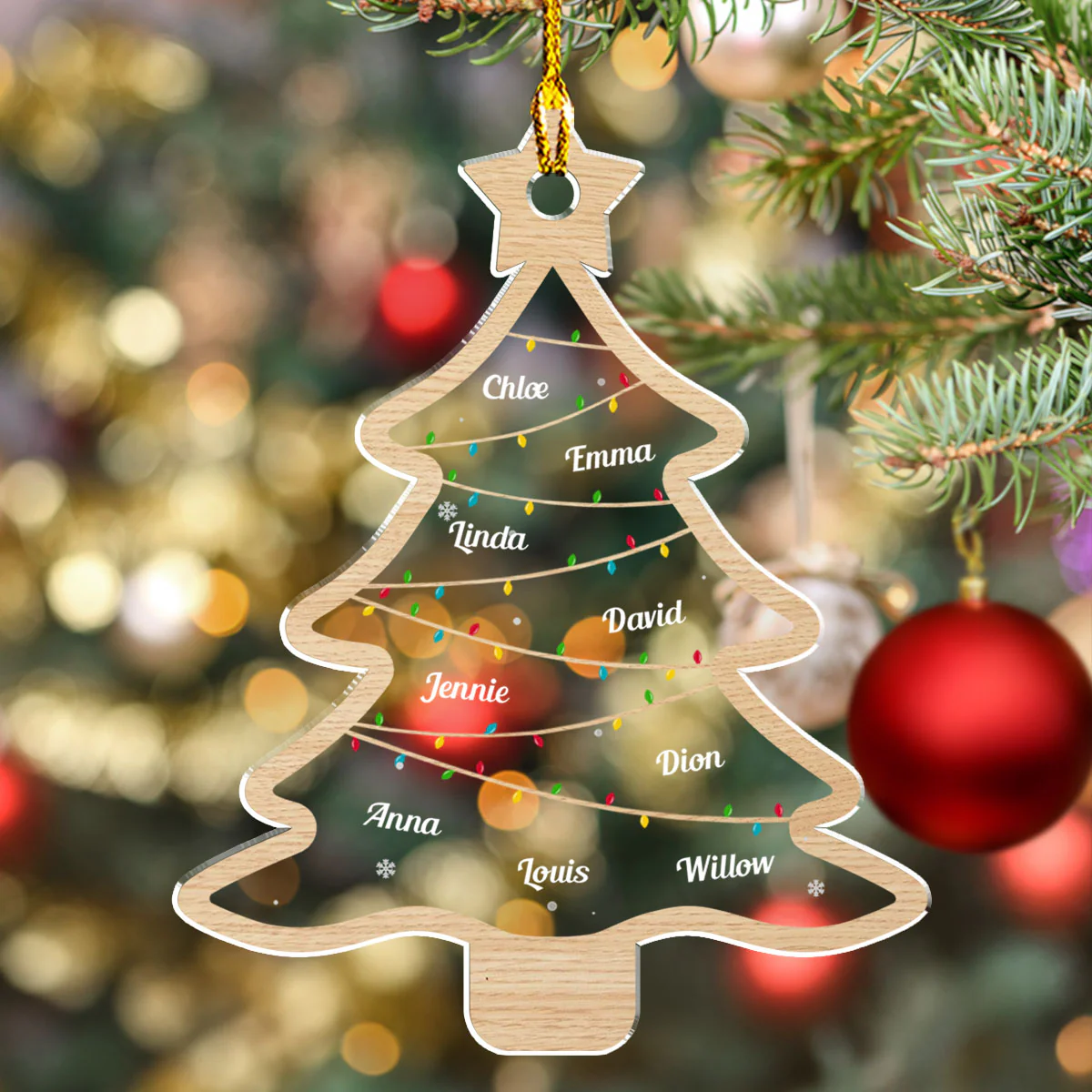Wish You A Wonderful Christmas - Personalized Custom Acrylic Ornament - Image 5