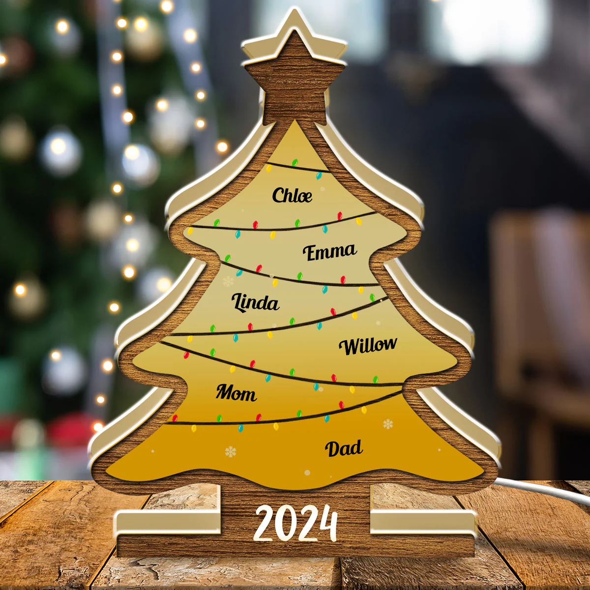 Wish You A Wonderful Christmas - Personalized Custom Light Box - Image 2