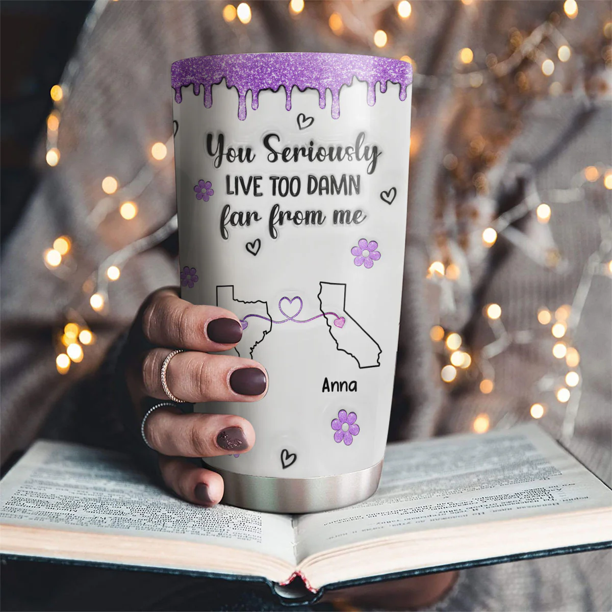 Wish You Lived Closer - Personalized Custom 3D Inflated Effect Tumbler - Image 2