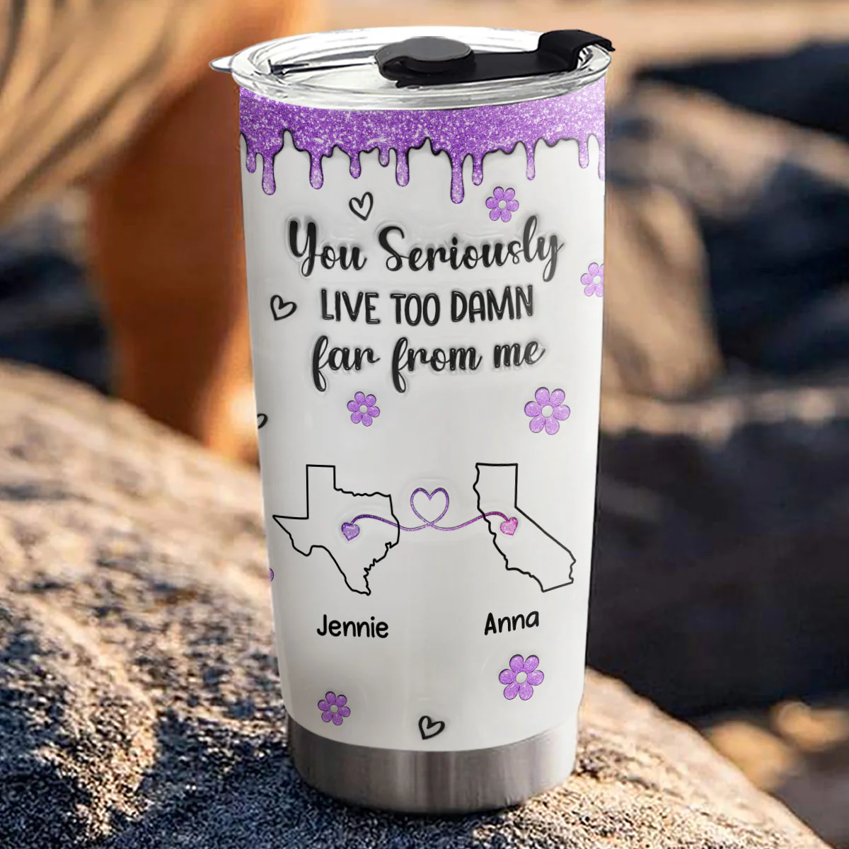 Wish You Lived Closer - Personalized Custom 3D Inflated Effect Tumbler - Image 3