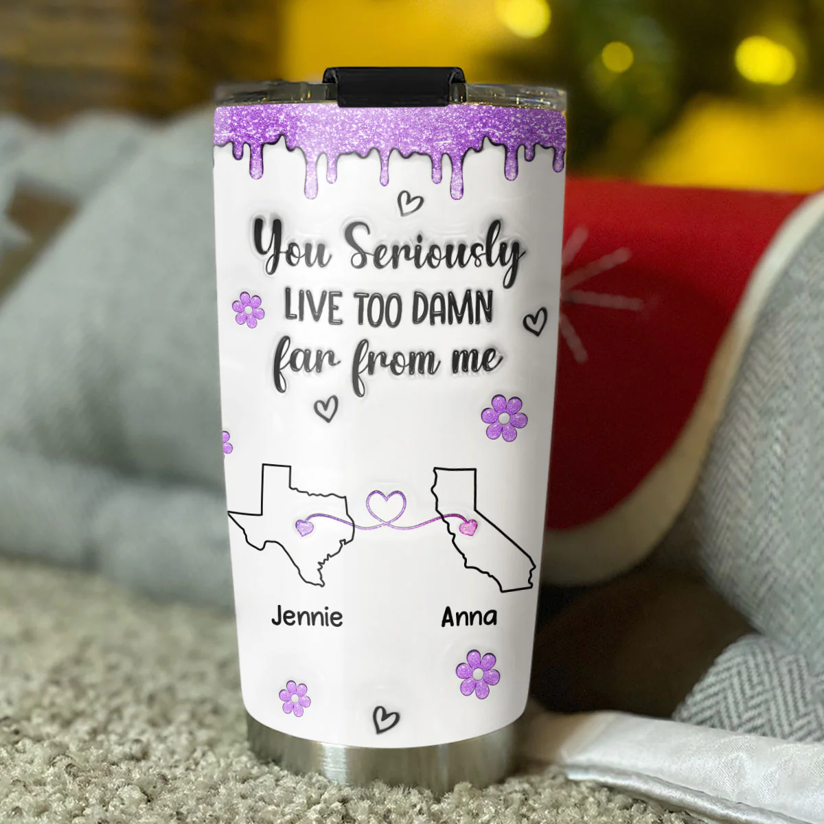 Wish You Lived Closer - Personalized Custom 3D Inflated Effect Tumbler - Image 4