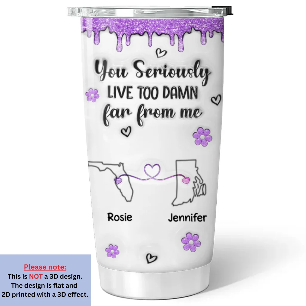 Wish You Lived Closer - Personalized Custom 3D Inflated Effect Tumbler - Image 5