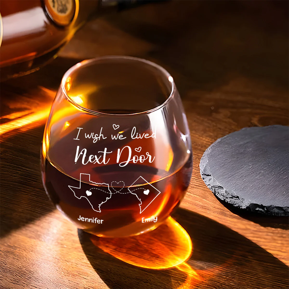 Wish You Were Here - Personalized Custom Wine Glass - Image 2