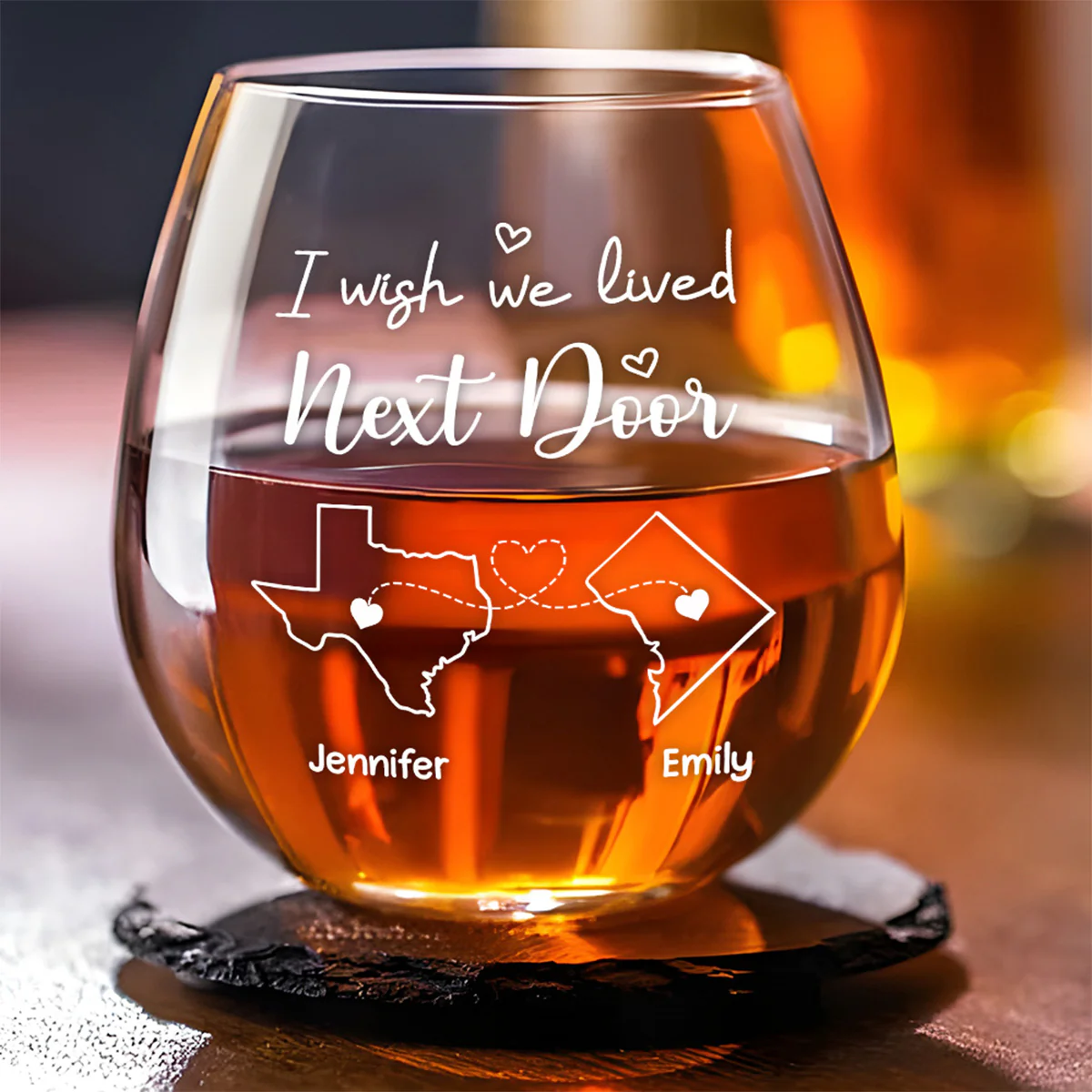 Wish You Were Here - Personalized Custom Wine Glass - Image 3