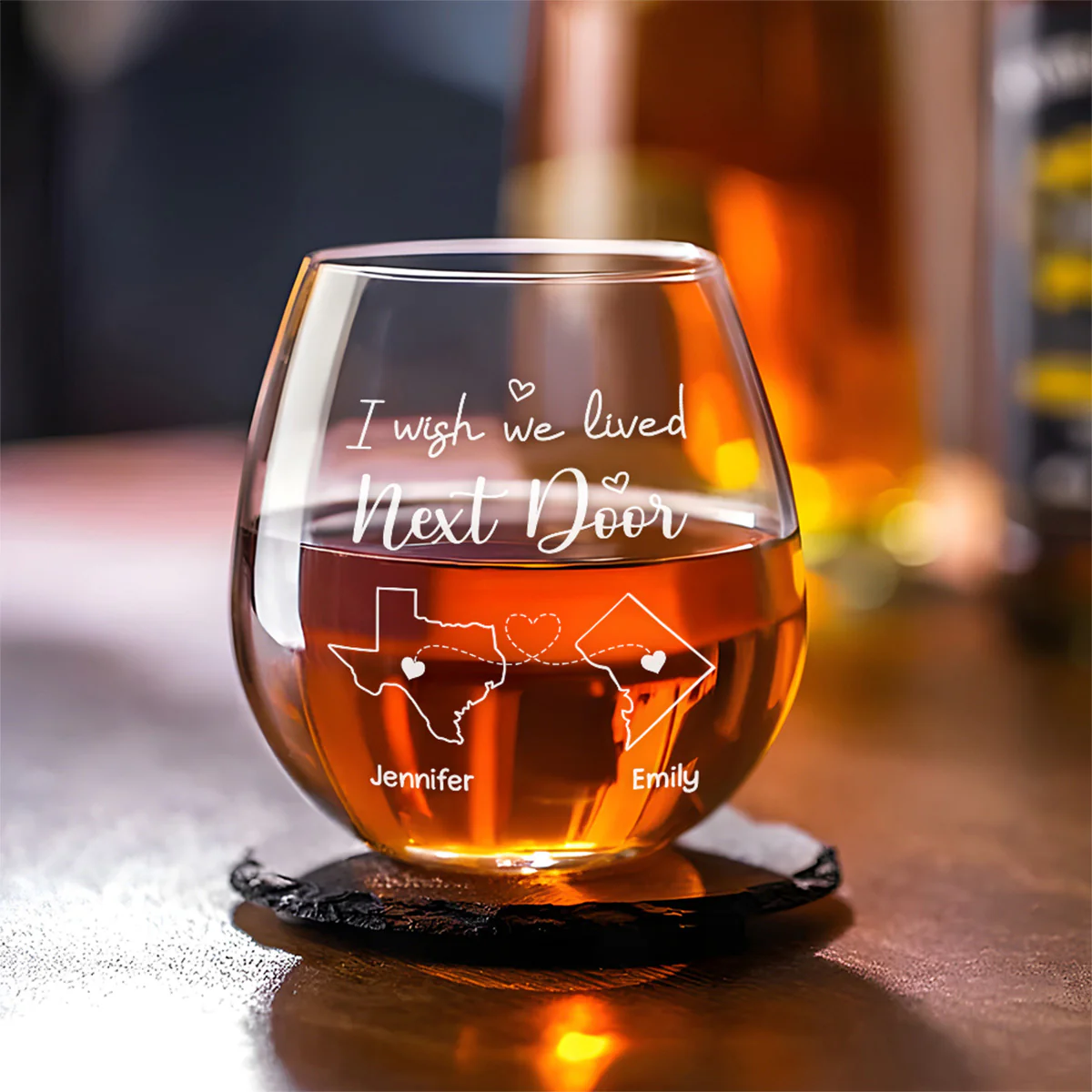 Wish You Were Here - Personalized Custom Wine Glass - Image 4