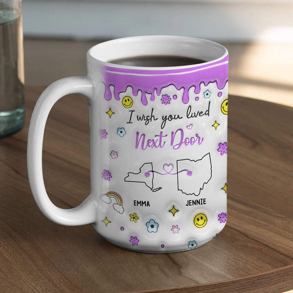 Wishing We Lived Closer - Personalized Custom 3D Inflated Effect Mug - Image 5