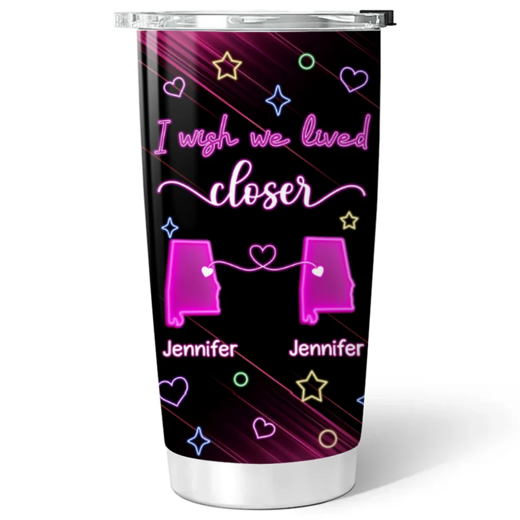 Wishing We Lived Closer - Personalized Custom Tumbler - Image 6